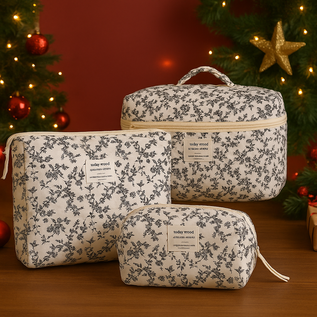 Sac matelassés à fleurs noires 1pcs