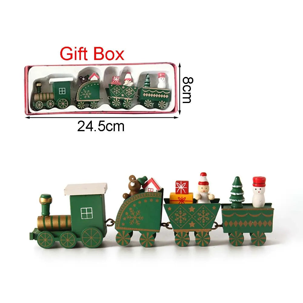 Petit train de Noël en bois