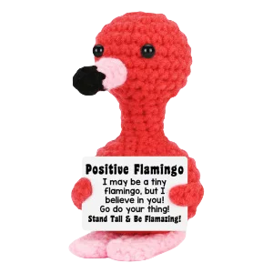 Figurine amusante en crochet fait main avec carte