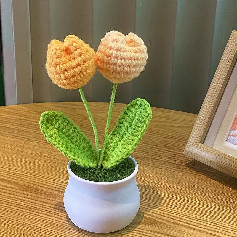 Fleurs artificielles au Crochet de fleurs, tricotées à la main