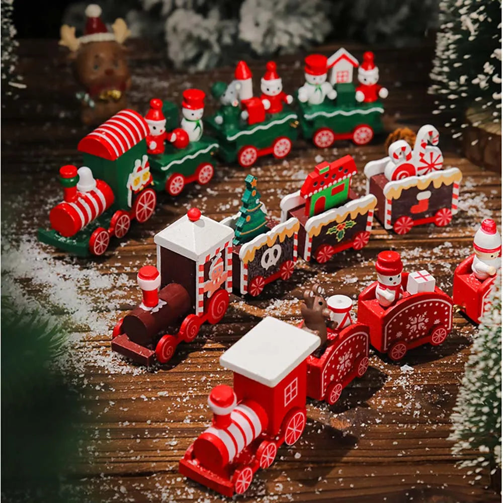 Petit train de Noël en bois