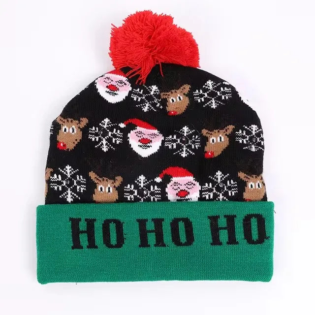 Bonnet à motif avec ponpon de Noël