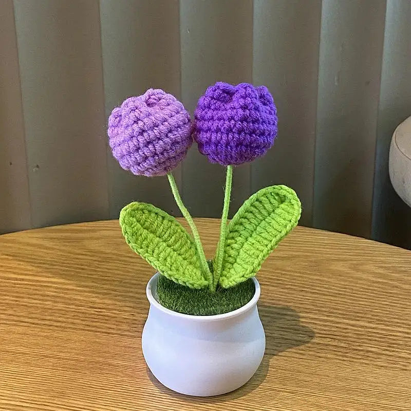Fleurs artificielles au Crochet de fleurs, tricotées à la main