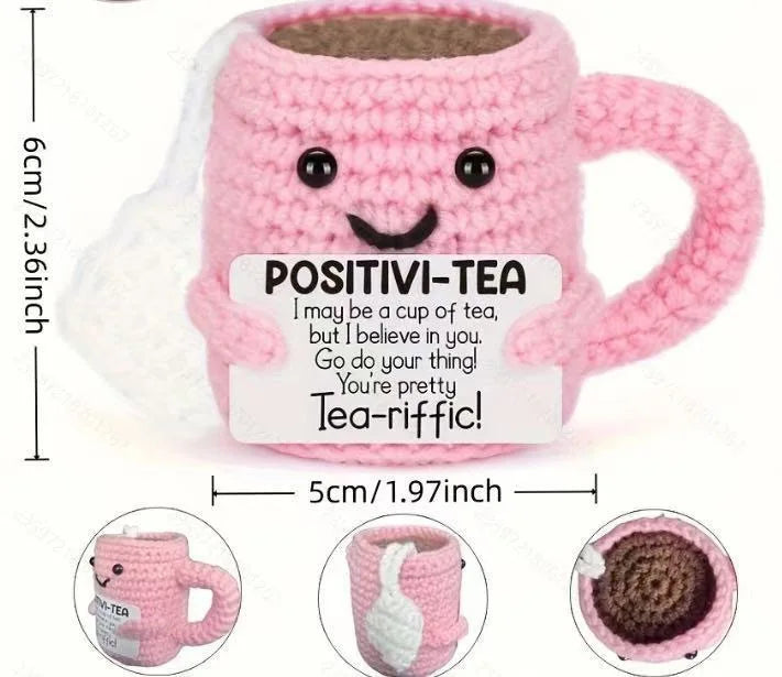 Figurine amusante en crochet fait main avec carte