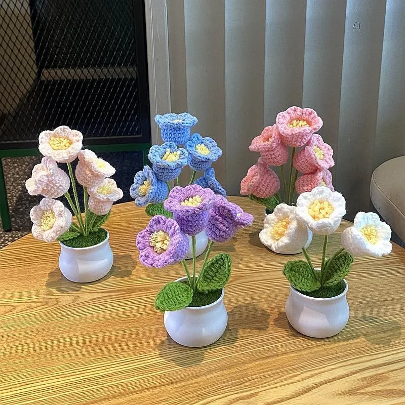 Fleurs artificielles au Crochet de fleurs, tricotées à la main