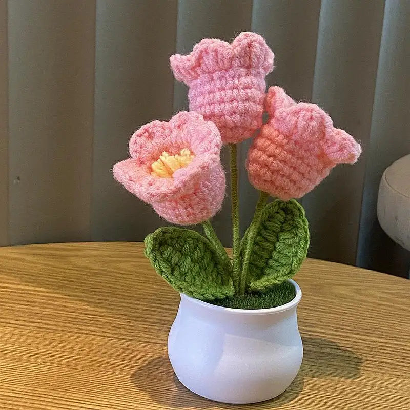 Fleurs artificielles au Crochet de fleurs, tricotées à la main
