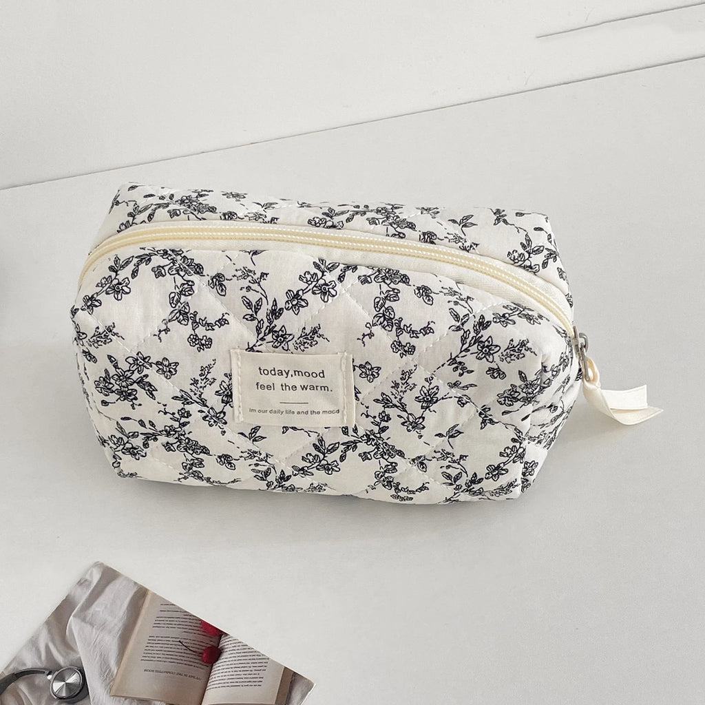 Sac matelassés à fleurs noires 1pcs