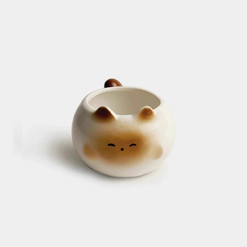 Tasse à café chat mignon rond