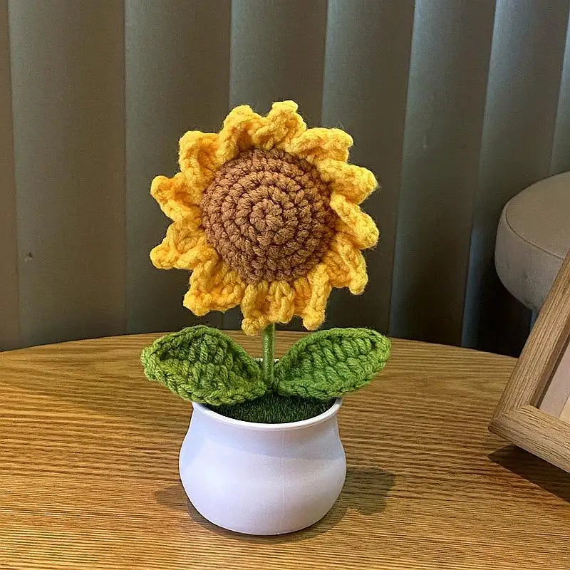 Fleurs artificielles au Crochet de fleurs, tricotées à la main