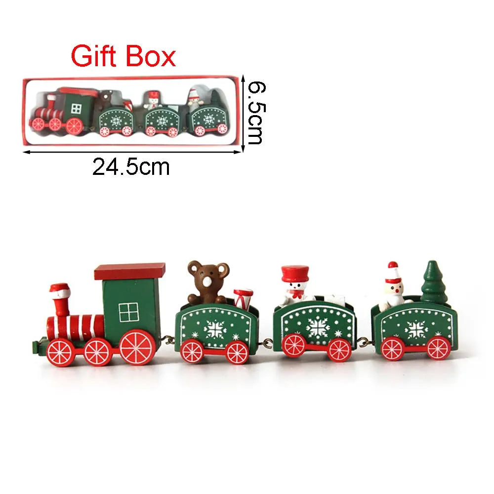 Petit train de Noël en bois
