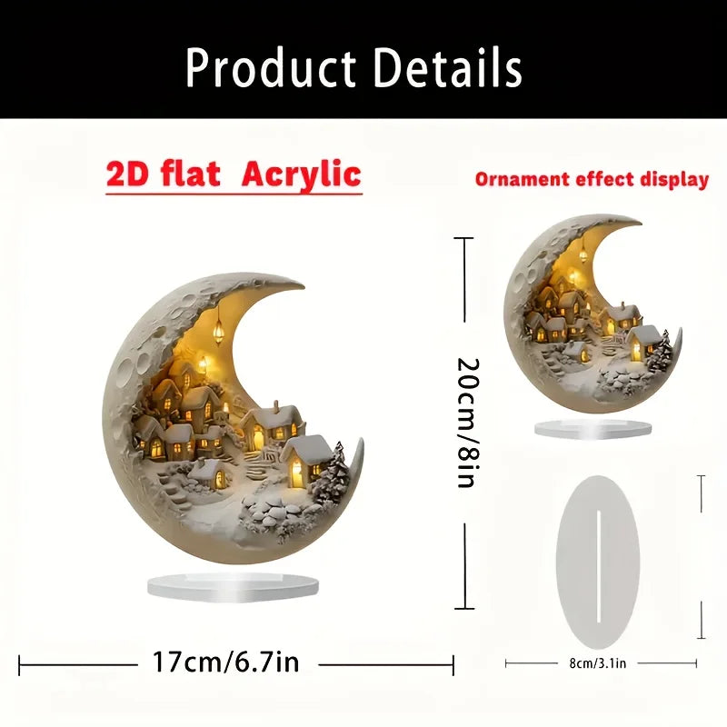 Ornement de bureau pour arbre de noël, décoration 2D en bois.