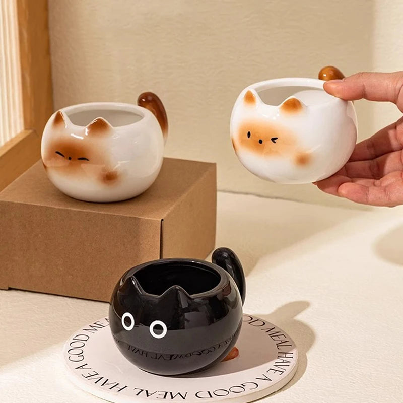 Tasse à café chat mignon rond