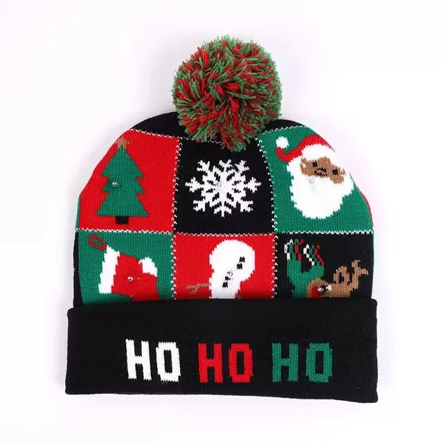 Bonnet à motif avec ponpon de Noël