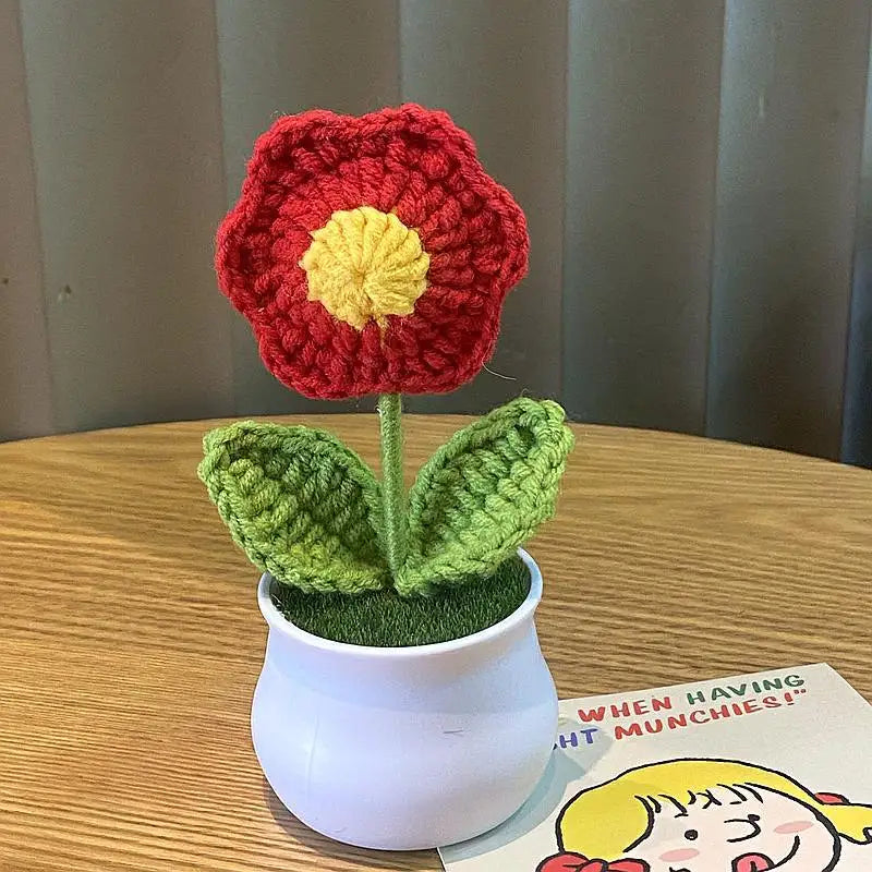 Fleurs artificielles au Crochet de fleurs, tricotées à la main