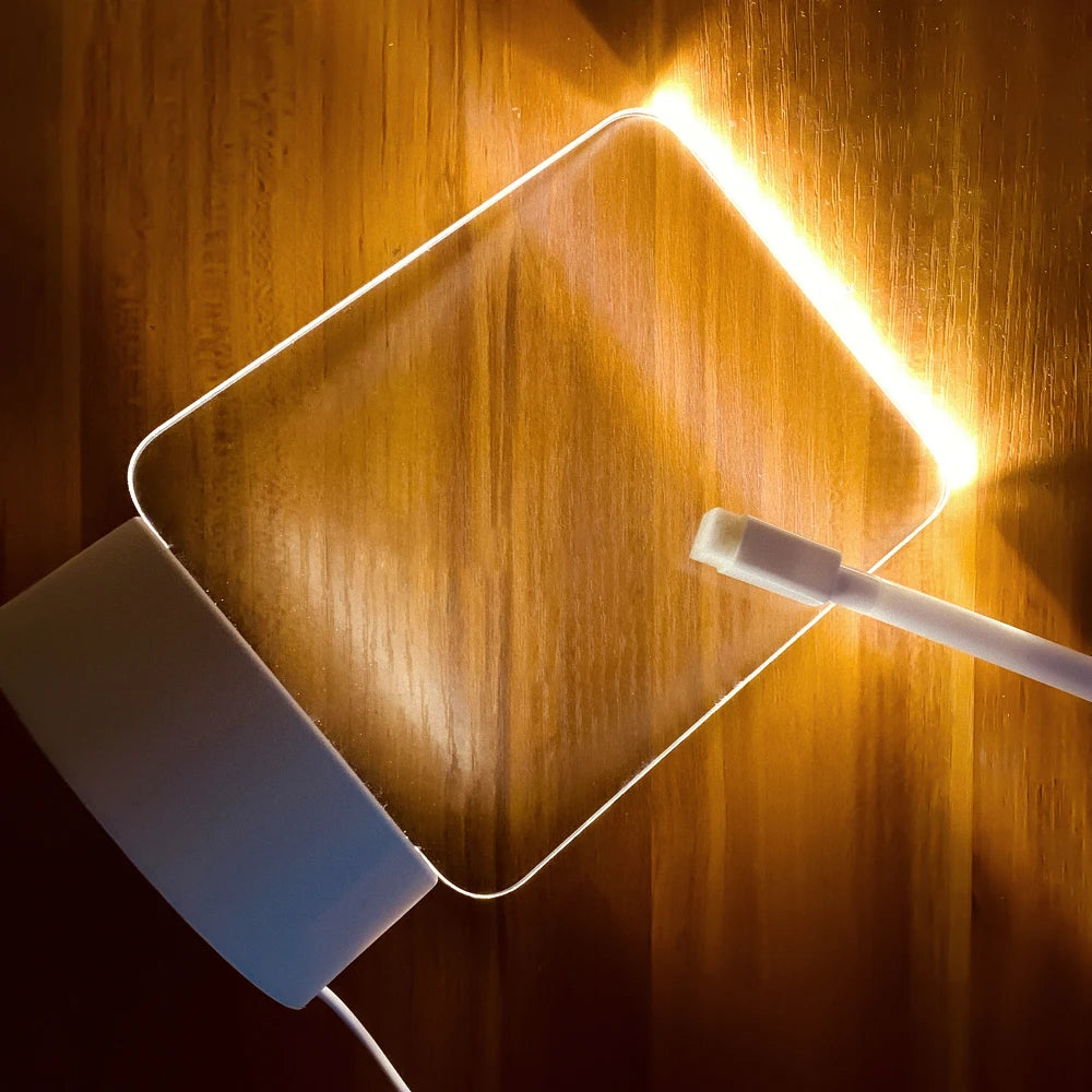 Tableau de notes créatif avec stylo - LED - Lampe de nuit décorative