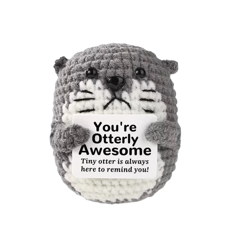 Figurine amusante en crochet fait main avec carte