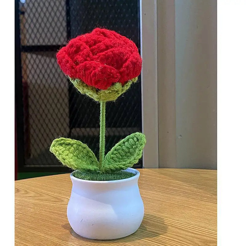 Fleurs artificielles au Crochet de fleurs, tricotées à la main