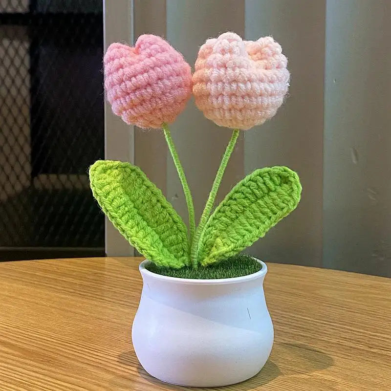 Fleurs artificielles au Crochet de fleurs, tricotées à la main